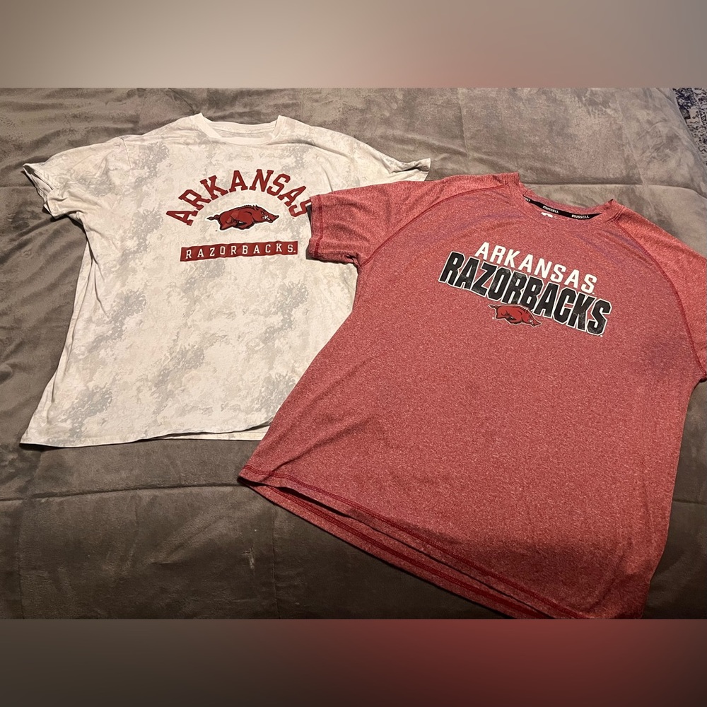 2 Arkansas Razorback shirts size 18/20